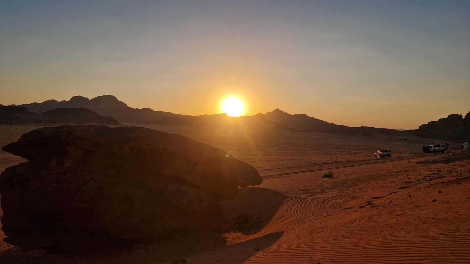Sunset over Wadi Rum beside Desert Magic Camp